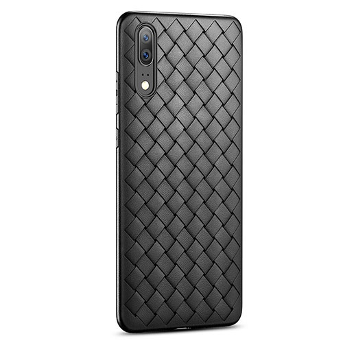 Soft Silicone Gel Leather Snap On Case Cover for Huawei P20 Black