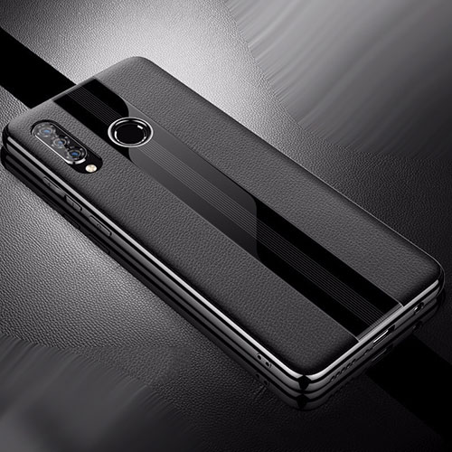 Soft Silicone Gel Leather Snap On Case Cover for Huawei P30 Lite Black
