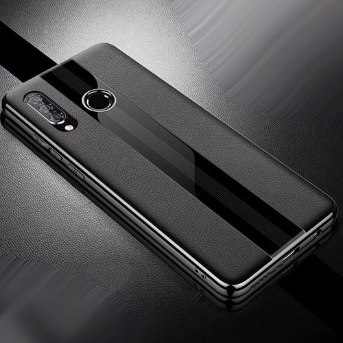 Soft Silicone Gel Leather Snap On Case Cover for Huawei P30 Lite New Edition Black