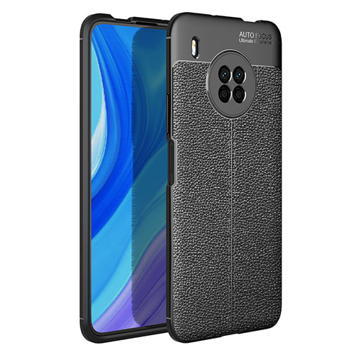 Soft Silicone Gel Leather Snap On Case Cover for Huawei Y9a Black