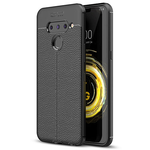 Soft Silicone Gel Leather Snap On Case Cover for LG V50 ThinQ 5G Black