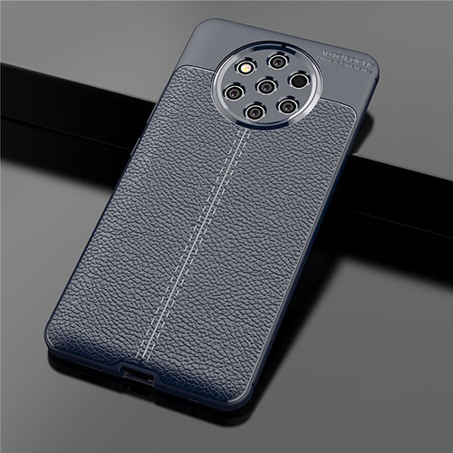 Soft Silicone Gel Leather Snap On Case Cover for Nokia 9 PureView Blue