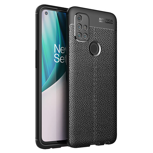 Soft Silicone Gel Leather Snap On Case Cover for OnePlus Nord N10 5G Black
