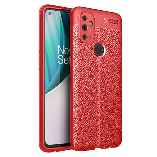 Soft Silicone Gel Leather Snap On Case Cover for OnePlus Nord N100 Red