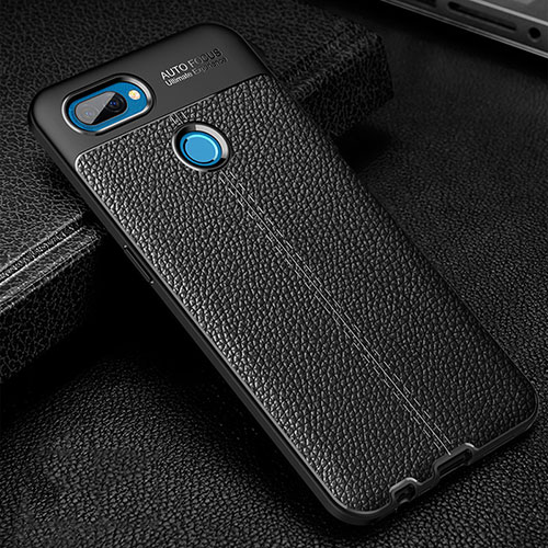 Soft Silicone Gel Leather Snap On Case Cover for Oppo A12 Black