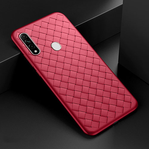 Soft Silicone Gel Leather Snap On Case Cover for Oppo A31 Red