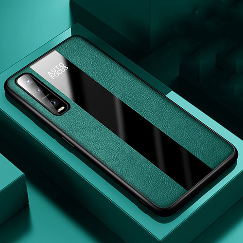 Soft Silicone Gel Leather Snap On Case Cover for Oppo Find X2 Pro Green