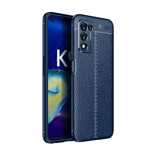 Soft Silicone Gel Leather Snap On Case Cover for Oppo K9S 5G Blue
