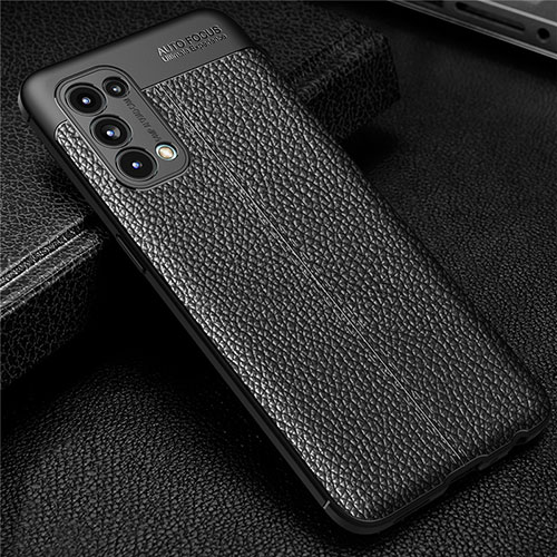 Soft Silicone Gel Leather Snap On Case Cover for Oppo Reno5 Pro 5G Black