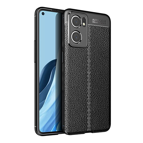 Soft Silicone Gel Leather Snap On Case Cover for Oppo Reno7 5G Black