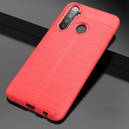 Soft Silicone Gel Leather Snap On Case Cover for Realme 5i Red