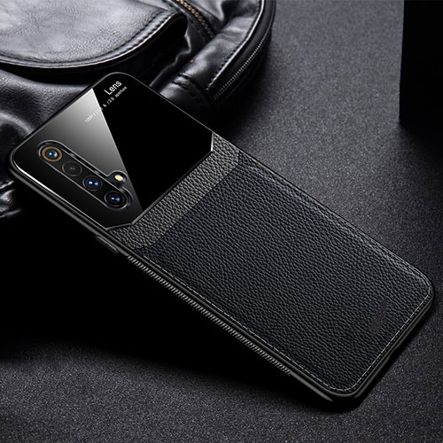 Soft Silicone Gel Leather Snap On Case Cover for Realme X3 SuperZoom Black