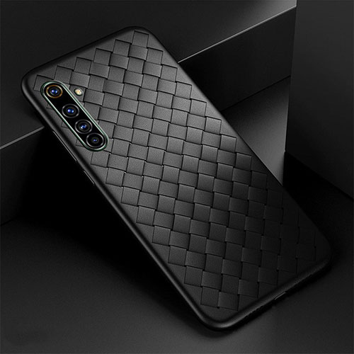 Soft Silicone Gel Leather Snap On Case Cover for Realme X50 Pro 5G Black