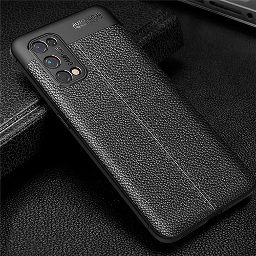 Soft Silicone Gel Leather Snap On Case Cover for Realme X7 5G Black