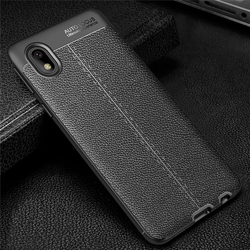 Soft Silicone Gel Leather Snap On Case Cover for Samsung Galaxy A01 Core Black