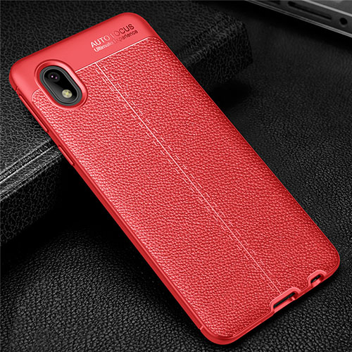 Soft Silicone Gel Leather Snap On Case Cover for Samsung Galaxy A01 Core Red