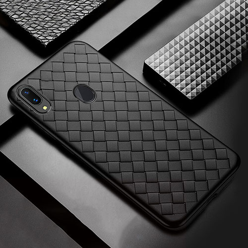 Soft Silicone Gel Leather Snap On Case Cover for Samsung Galaxy A30 Black