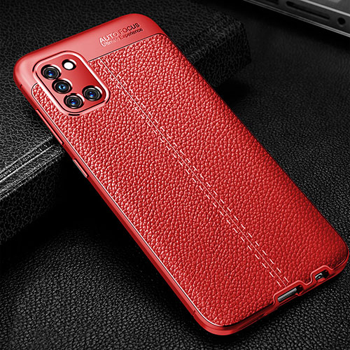 Soft Silicone Gel Leather Snap On Case Cover for Samsung Galaxy A31 Red