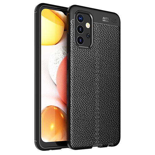 Soft Silicone Gel Leather Snap On Case Cover for Samsung Galaxy A32 4G Black