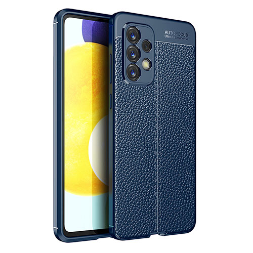 Soft Silicone Gel Leather Snap On Case Cover for Samsung Galaxy A33 5G Blue