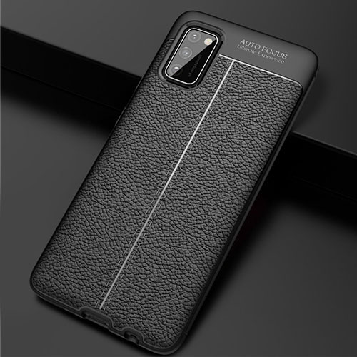 Soft Silicone Gel Leather Snap On Case Cover for Samsung Galaxy A41 Black