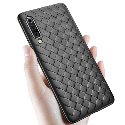 Soft Silicone Gel Leather Snap On Case Cover for Samsung Galaxy A70 Black
