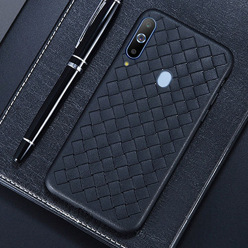 Soft Silicone Gel Leather Snap On Case Cover for Samsung Galaxy A8s SM-G8870 Black