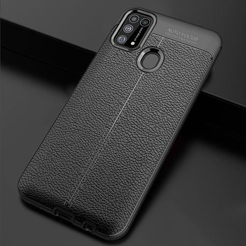 Soft Silicone Gel Leather Snap On Case Cover for Samsung Galaxy M21s Black