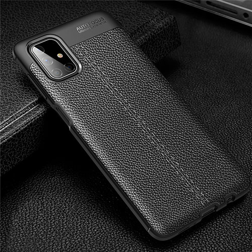 Soft Silicone Gel Leather Snap On Case Cover for Samsung Galaxy M51 Black