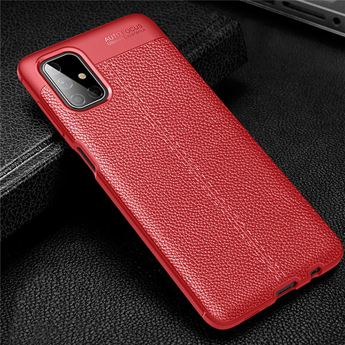 Soft Silicone Gel Leather Snap On Case Cover for Samsung Galaxy M51 Red