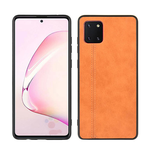 Soft Silicone Gel Leather Snap On Case Cover for Samsung Galaxy Note 10 Lite Orange