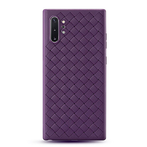 Soft Silicone Gel Leather Snap On Case Cover for Samsung Galaxy Note 10 Plus 5G Purple