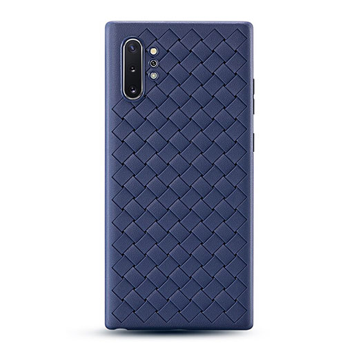 Soft Silicone Gel Leather Snap On Case Cover for Samsung Galaxy Note 10 Plus Blue