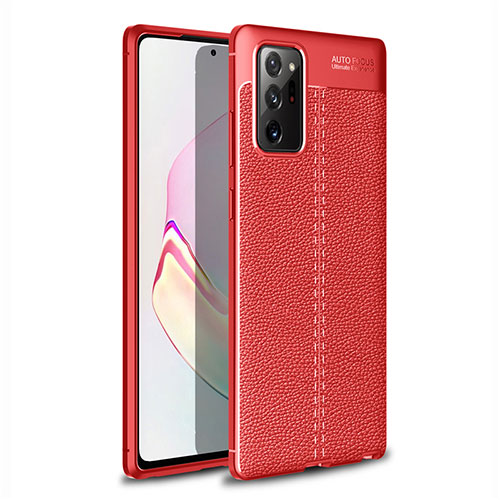 Soft Silicone Gel Leather Snap On Case Cover for Samsung Galaxy Note 20 5G Red