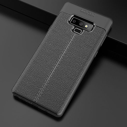 Soft Silicone Gel Leather Snap On Case Cover for Samsung Galaxy Note 9 Black