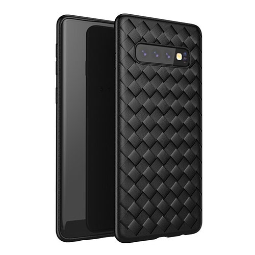Soft Silicone Gel Leather Snap On Case Cover for Samsung Galaxy S10 5G Black
