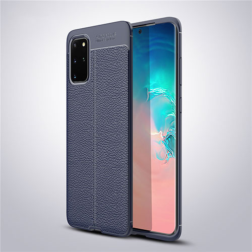 Soft Silicone Gel Leather Snap On Case Cover for Samsung Galaxy S20 Plus 5G Blue