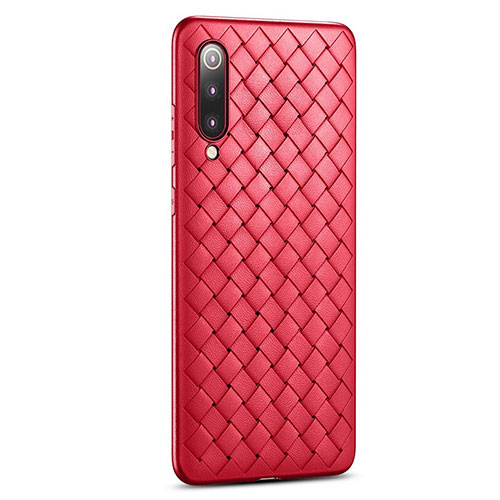 Soft Silicone Gel Leather Snap On Case Cover for Xiaomi Mi 9 Pro Red