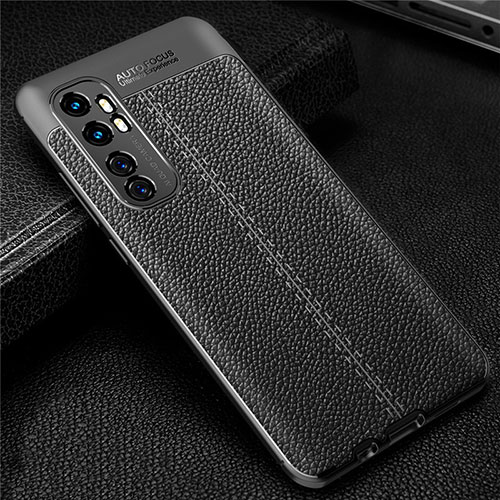 Soft Silicone Gel Leather Snap On Case Cover for Xiaomi Mi Note 10 Lite Black