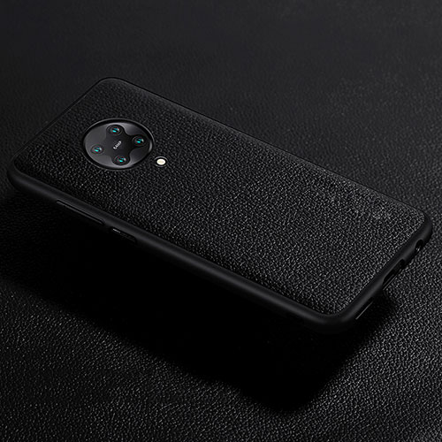 Soft Silicone Gel Leather Snap On Case Cover for Xiaomi Poco F2 Pro Black