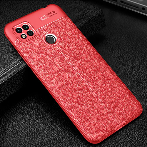 Soft Silicone Gel Leather Snap On Case Cover for Xiaomi Redmi 10A 4G Red