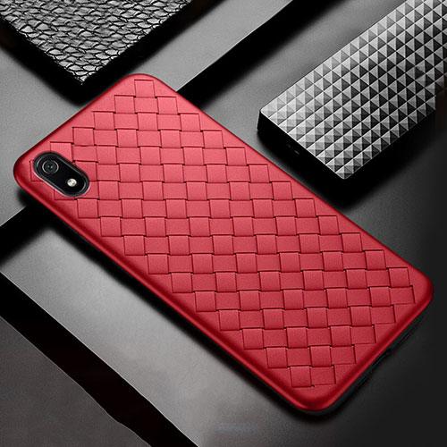 Soft Silicone Gel Leather Snap On Case Cover for Xiaomi Redmi 7A Red