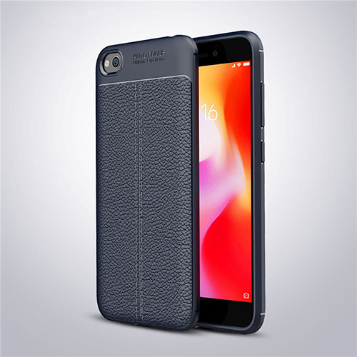 Soft Silicone Gel Leather Snap On Case Cover for Xiaomi Redmi Go Blue