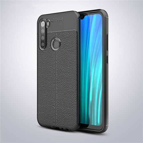 Soft Silicone Gel Leather Snap On Case Cover for Xiaomi Redmi Note 8 Black