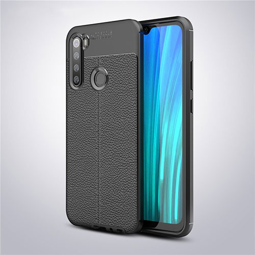 Soft Silicone Gel Leather Snap On Case Cover for Xiaomi Redmi Note 8T Black