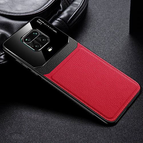 Soft Silicone Gel Leather Snap On Case Cover for Xiaomi Redmi Note 9 Pro Red