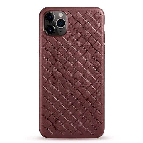 Soft Silicone Gel Leather Snap On Case Cover G01 for Apple iPhone 11 Pro Brown