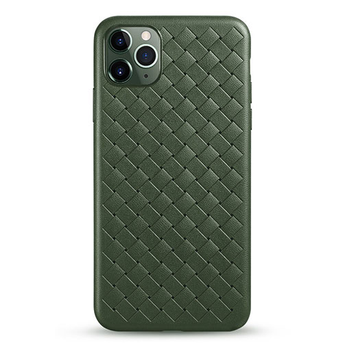Soft Silicone Gel Leather Snap On Case Cover G01 for Apple iPhone 11 Pro Green