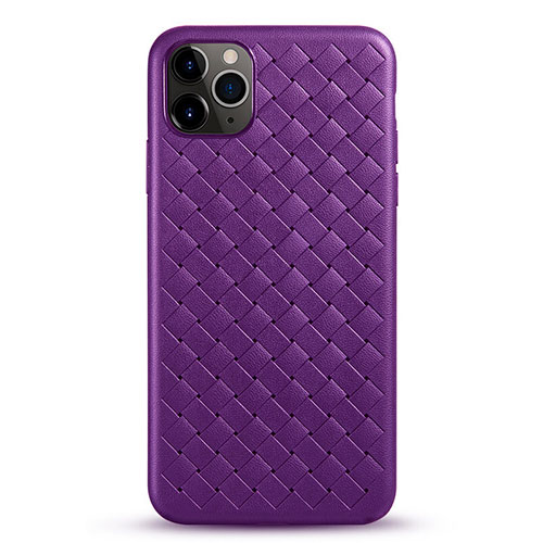 Soft Silicone Gel Leather Snap On Case Cover G01 for Apple iPhone 11 Pro Max Purple