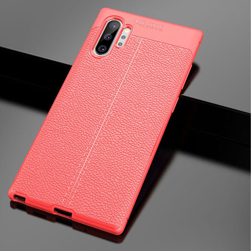 Soft Silicone Gel Leather Snap On Case Cover G01 for Samsung Galaxy Note 10 Plus Red